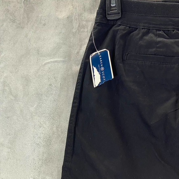 Karen Scott Women's Petite Deep Black One-Button Woven Skort SZ 8P - Picture 3 of 10